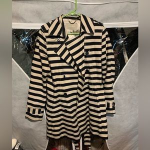 Striped trench coat